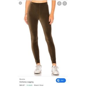 Corduroy VINCE Leggings in Army Green